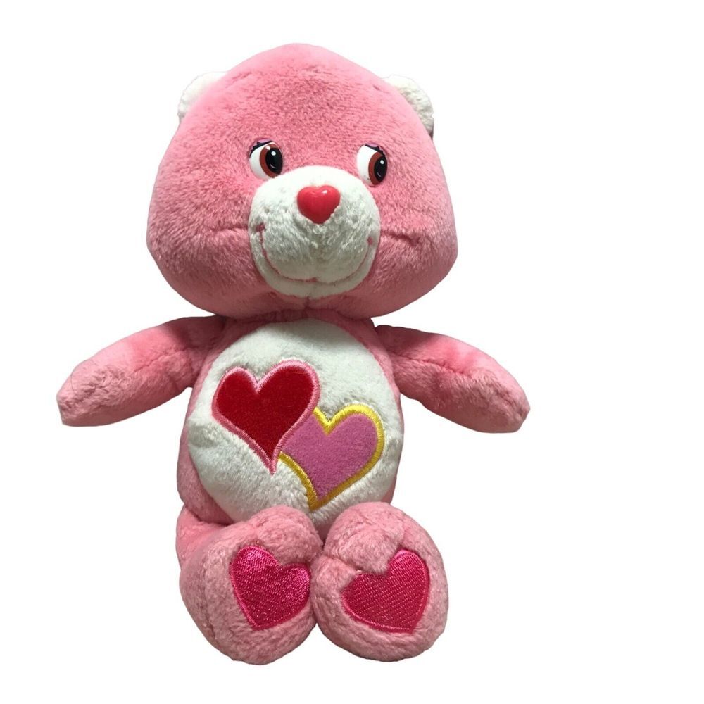 Care bears Love a Lot bear Pink 9 inch tummy hearts 2002‎ Vintage stuffed animal